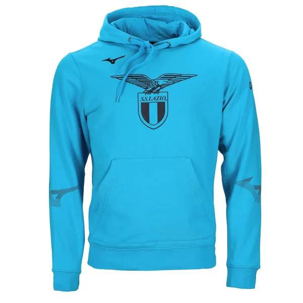 FELPA LAZIO LOGO CON CAPPUCCIO MIZUNO JR 2022/23 CELESTE - immagine 2