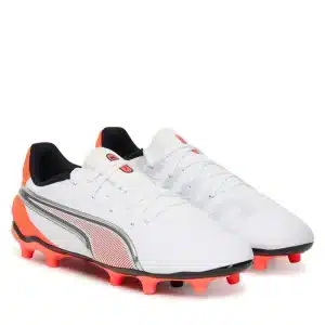 Alternative view of Scarpino Puma King match jr white glowing