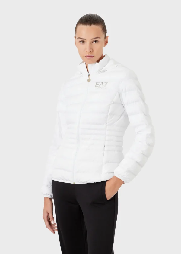 PIUMINO ARMANI packable Core Lady con cappuccio BIANCO - immagine 2